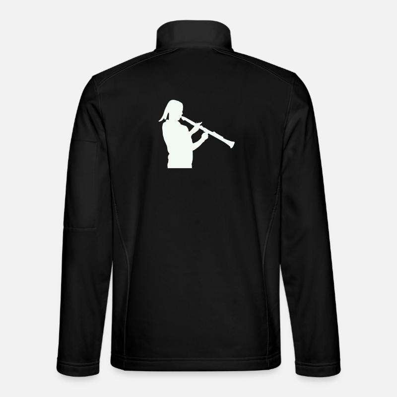 Silhouette with clarinet - Unisex Softshell Jacket - black