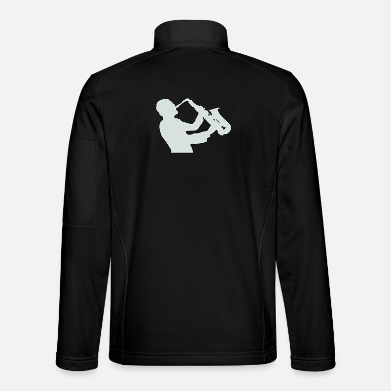 Jazz Saxophone Silhouette - Unisex Softshell Jacket - black