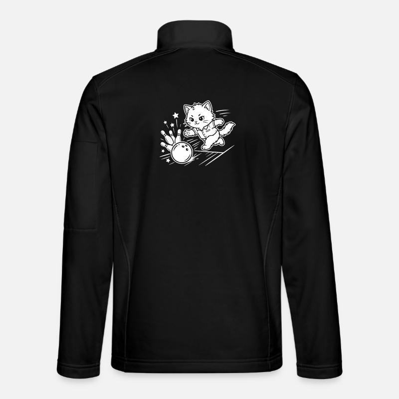 Bowling Kawaii Cat - Unisex Softshell Jacket - black