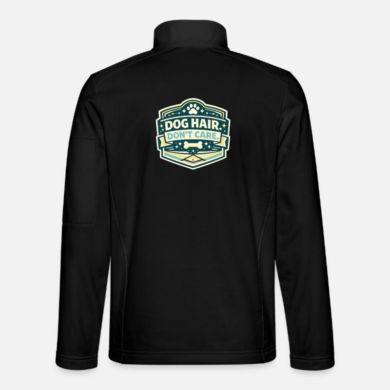 Hundhaar Egal Spruch Schild - Unisex Softshelljacke - Schwarz