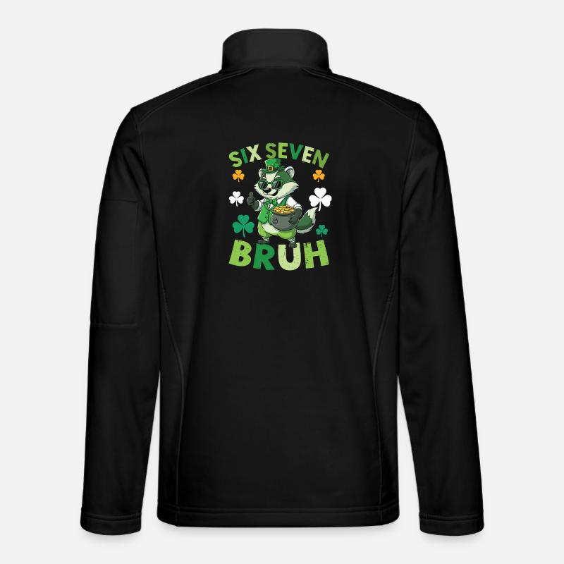 St. Patrick's Day Raccoon - Unisex Softshell Jacket - black