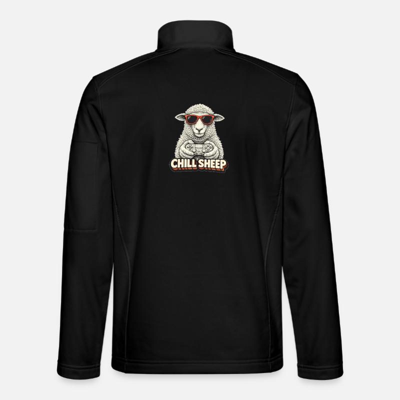 Chill Sheep with Controller - Unisex Softshell Jacket - black