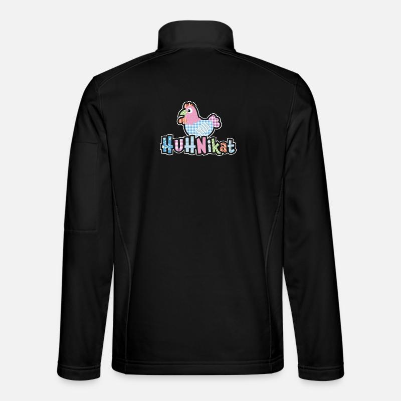 HUHNikat Hühner Fans - Hahn - Gockel - Bio - Unisex Softshelljacke - Schwarz