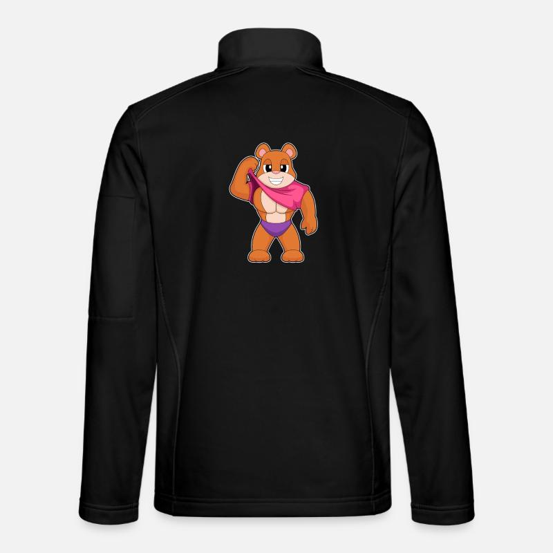 Bear Bodybuilder Bodybuilding Sport - Unisex Softshell Jacket - black