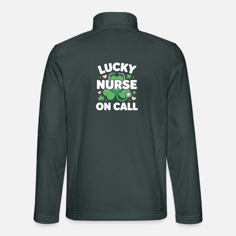 Infirmière chanceuse de garde pour la Saint-Patrick Veste en tissu softshell Unisexe