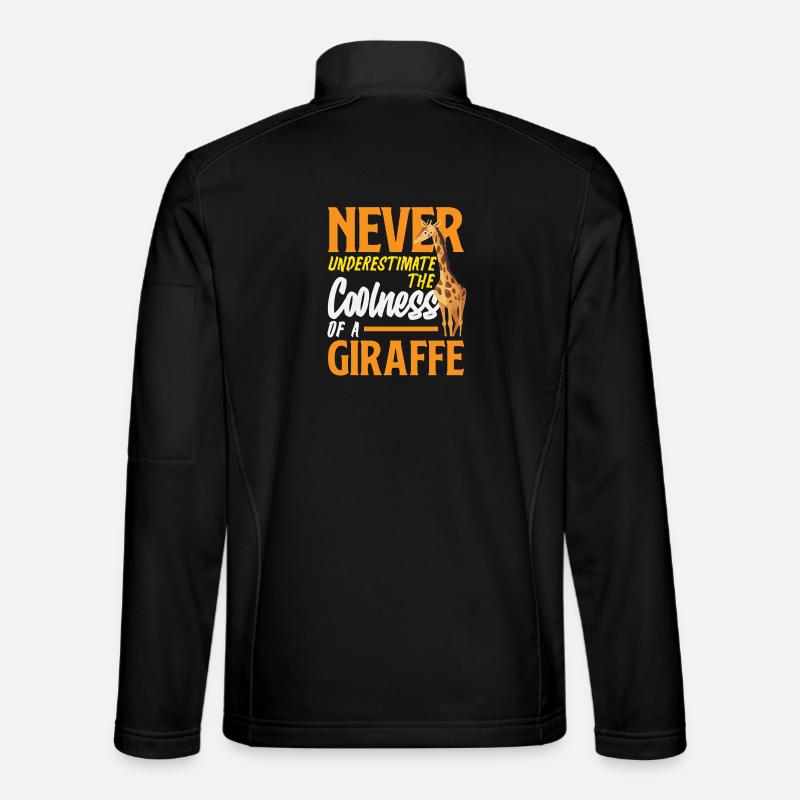 Never underestimate the coolness giraffe - Unisex Softshell Jacket - black