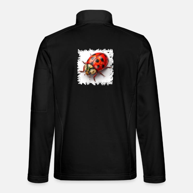 Red Ladybug Pattern Shirt - Unisex Softshell Jacket - black