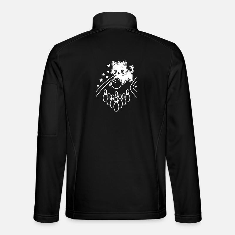 Kawaii Katze Bowling - Unisex Softshelljacke - Schwarz