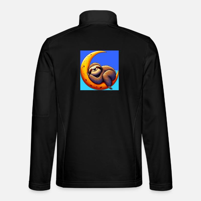 Sloth sleeps on the Moon - Unisex Softshell Jacket - black