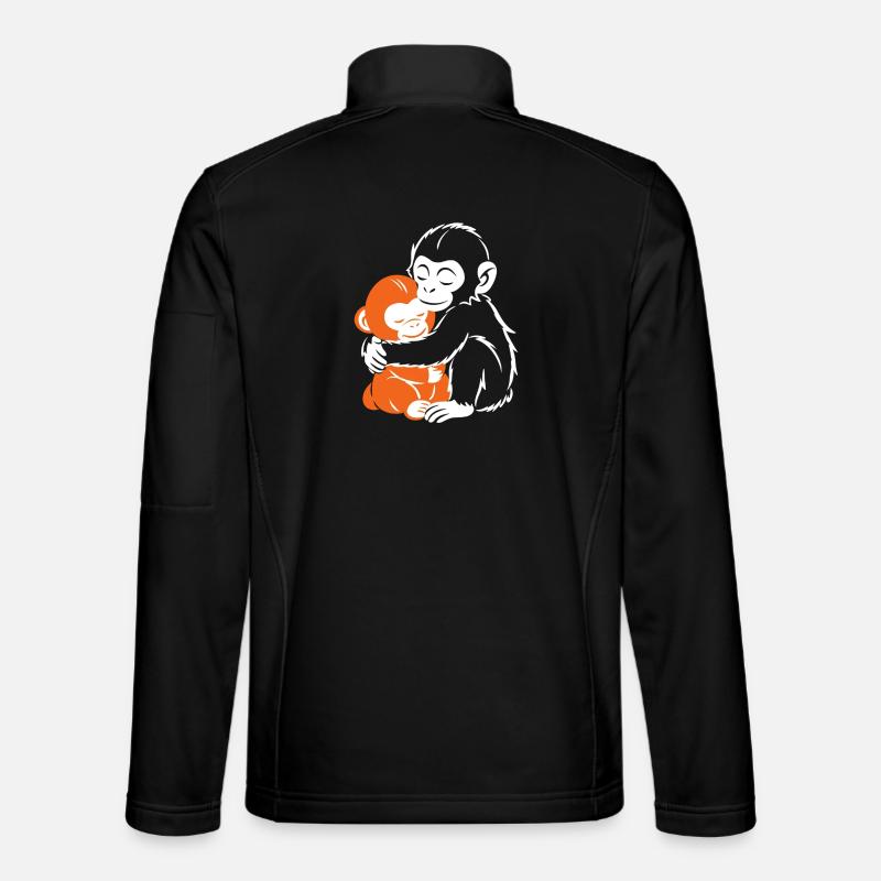 Hugging Monkeys Cozy Embrace - Unisex Softshell Jacket - black
