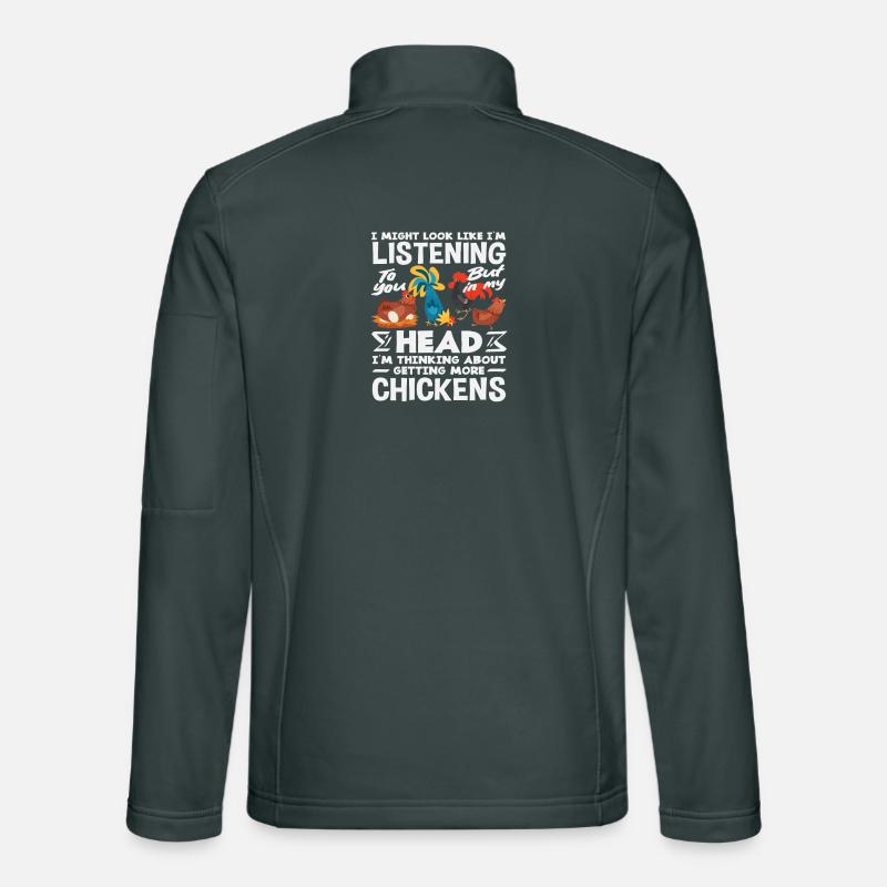 Je pense à plus de poulets. Drôle. Veste en tissu softshell Unisexe