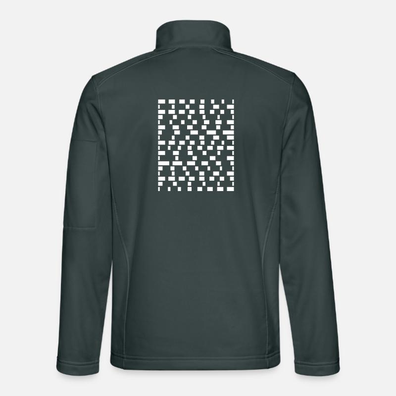 Pixel Grid Monochrom Unisex Softshelljacke