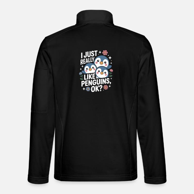 Penguin Trio Saying Picture - Unisex Softshell Jacket - black