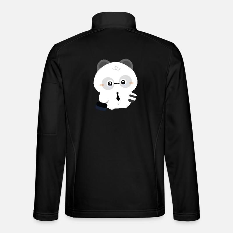 Trøtt panda - Unisex softshell-jakke - svart