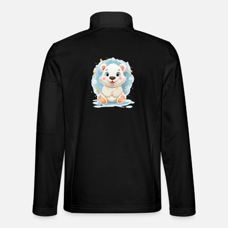 Polar bears in winter magic - Unisex Softshell Jacket - black