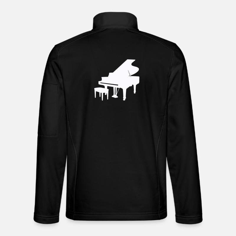 Piano Silhouette Monochrome - Unisex Softshell Jacket - black