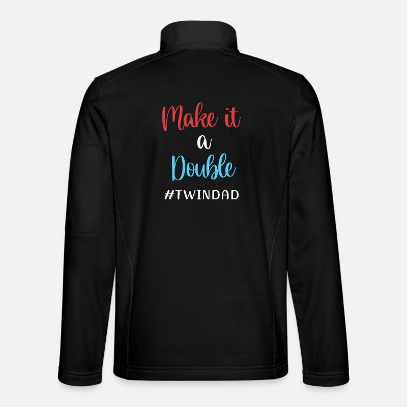 twin dad twins father - Unisex Softshell Jacket - black
