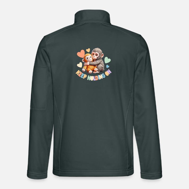 Continue de t’accrocher : câlins de singes Veste en tissu softshell Unisexe