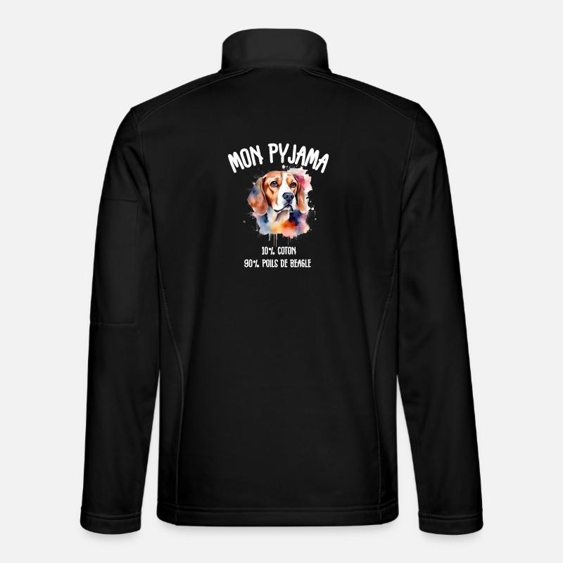 Dog Pajamas Beagle Humor - Unisex Softshell Jacket - black
