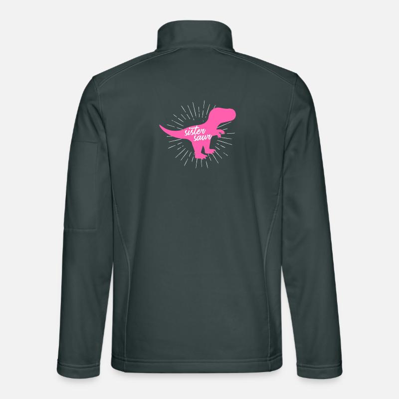 Sistersaur Funny T-Rex Dinosaur Silhouette Art Unisex Softshell Jacket