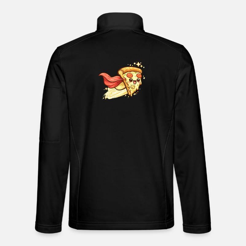 Pizza hero with cape - Unisex Softshell Jacket - black