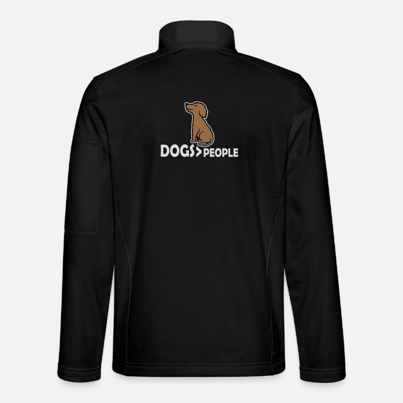 Chiens sur les gens, chien Drôle de proverbe antisocial Veste en tissu softshell Unisexe