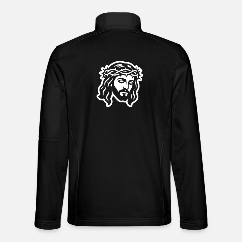 Jesus Christ Head - Unisex Softshell Jacket - black