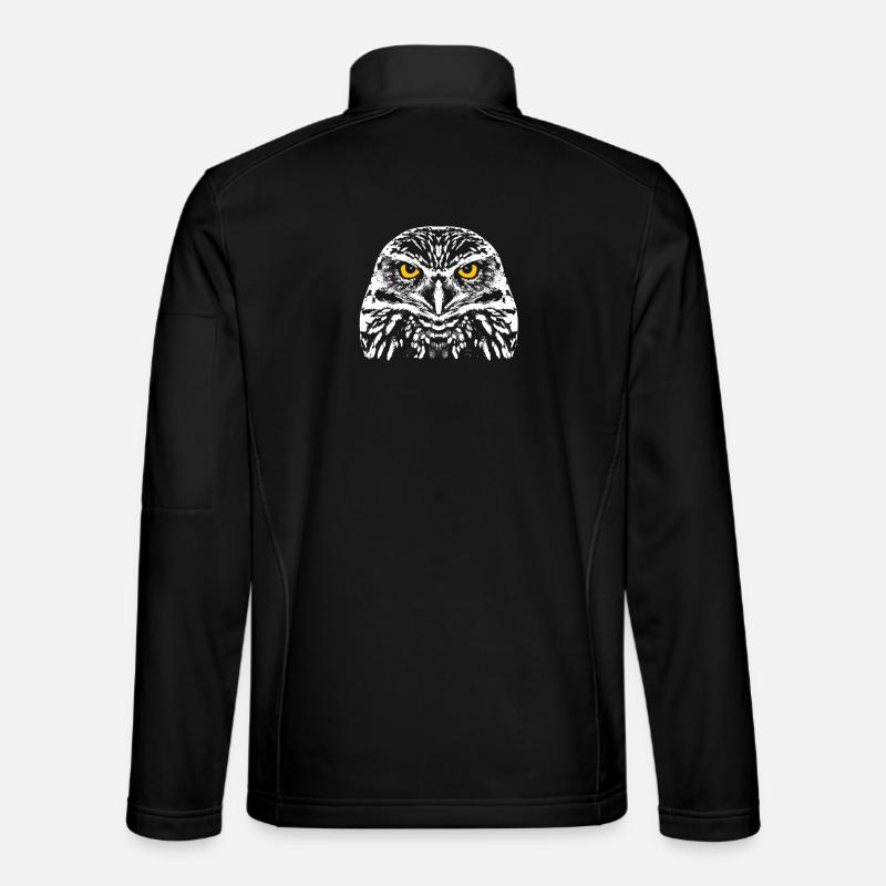 Owl with shining eyes - Unisex Softshell Jacket - black