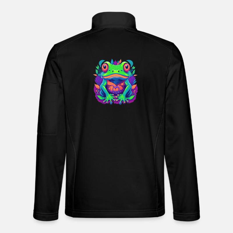 Farbenfroher Frosch Pop Art - Unisex Softshelljacke - Schwarz