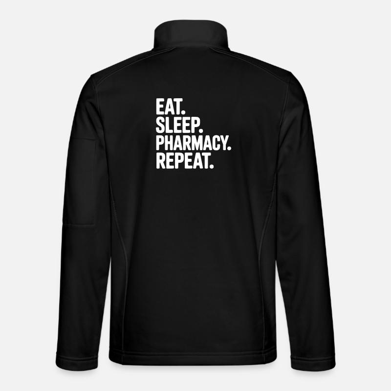 Eat. Sleep. Pharmacy. Repeat. - Unisex Softshell Jacket - black