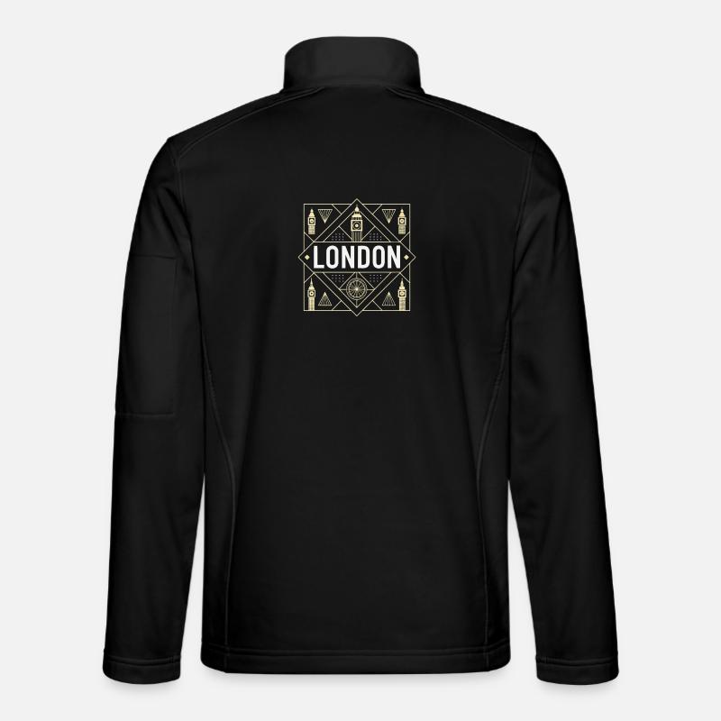 London Deco Geometrie - Unisex Softshelljacke - Schwarz
