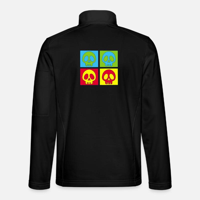 Skulls and four-colour printing - Unisex Softshell Jacket - black
