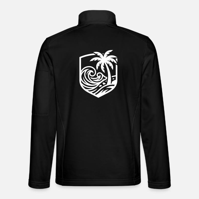 Océan de plage des palmiers - Veste en tissu softshell Unisexe - noir
