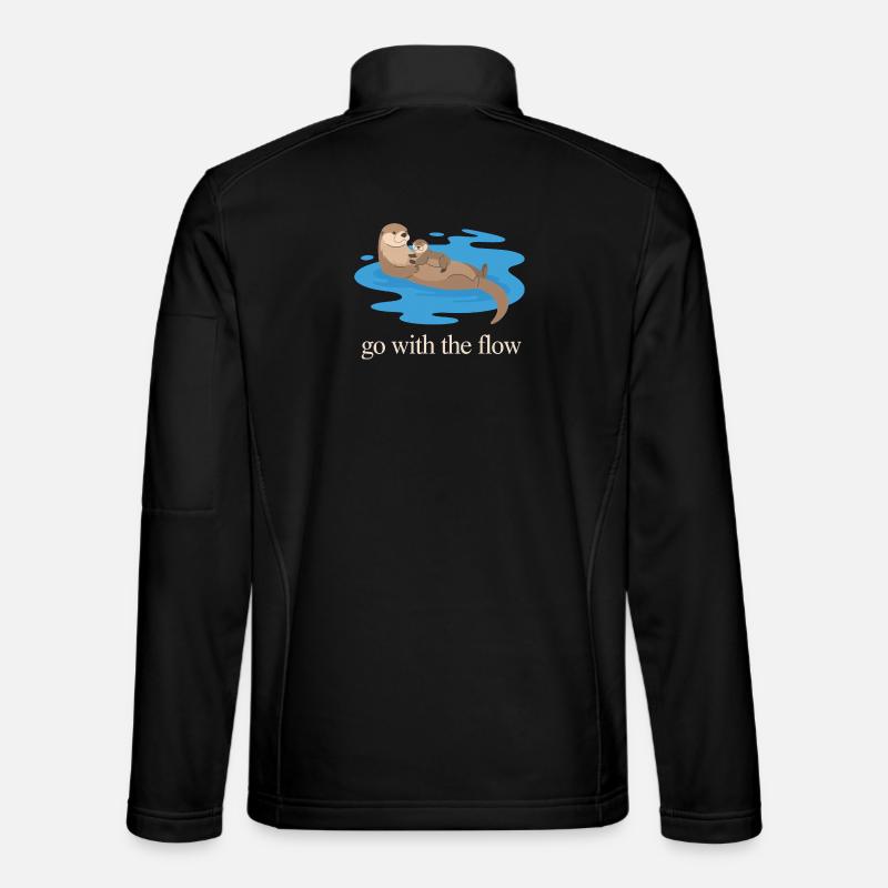 Otter-Duo geht mit dem Strom - Unisex Softshelljacke - Schwarz