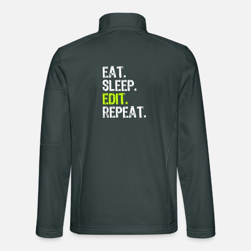 Eat Sleep Edit Repeat Unisex Softshell Jacket