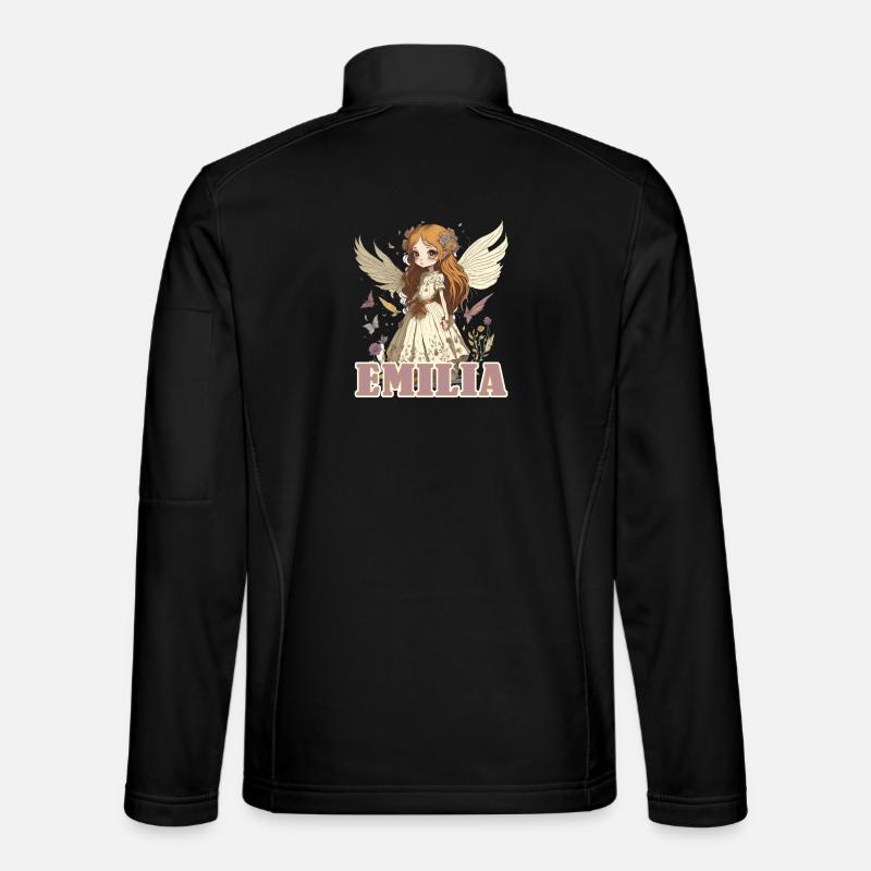 Emilia - Mädchenname - Fee  - Unisex Softshelljacke - Schwarz