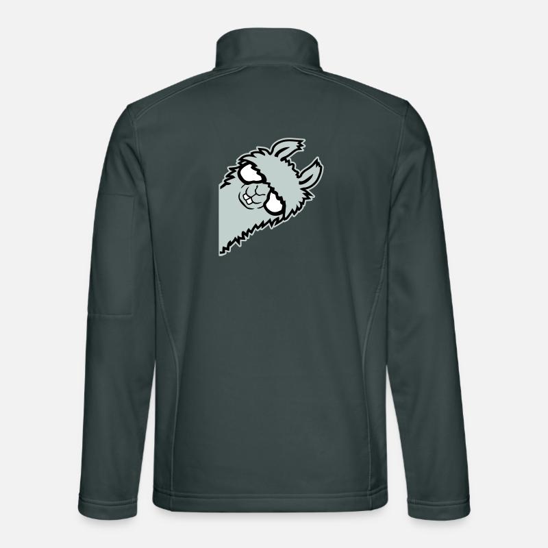 llama lying smug glasses nerd funny animal Unisex Softshell Jacket