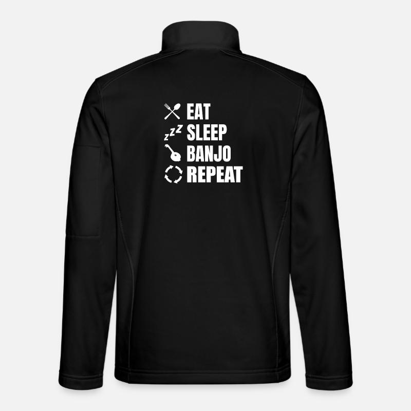 Spis, sov banjo gentag - Unisex softshelljakke - sort