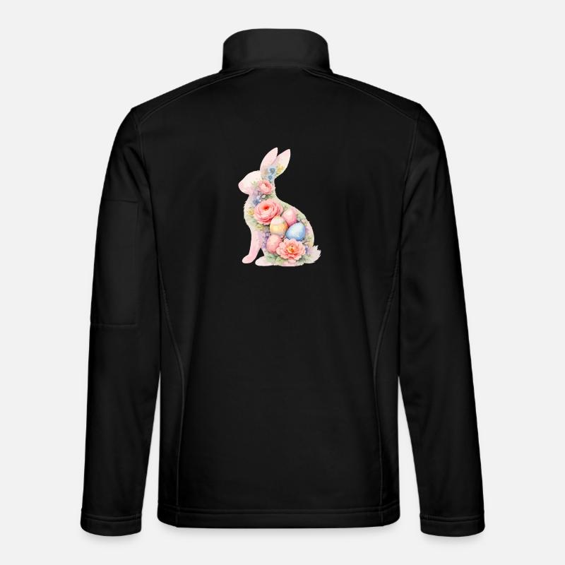 Hase Ostern Aquarell - Unisex Softshelljacke - Schwarz
