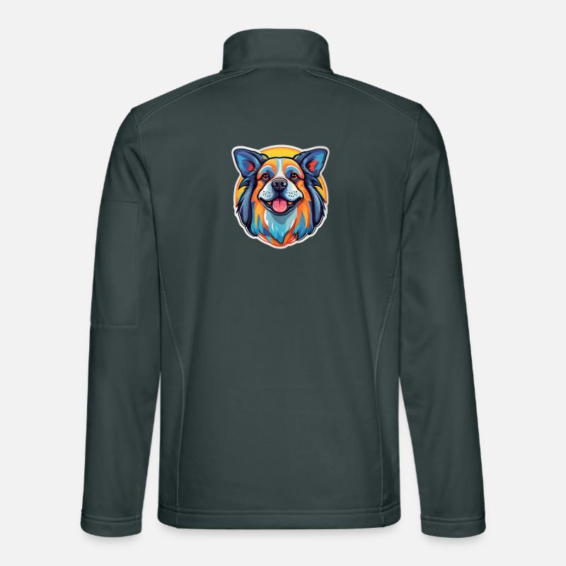 Rainbow Dog Smile Unisex Softshell Jacket