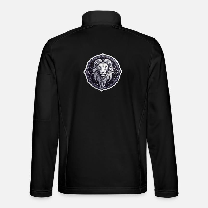 Kosmisches Löwenrundes Astralmuster - Unisex Softshelljacke - Schwarz
