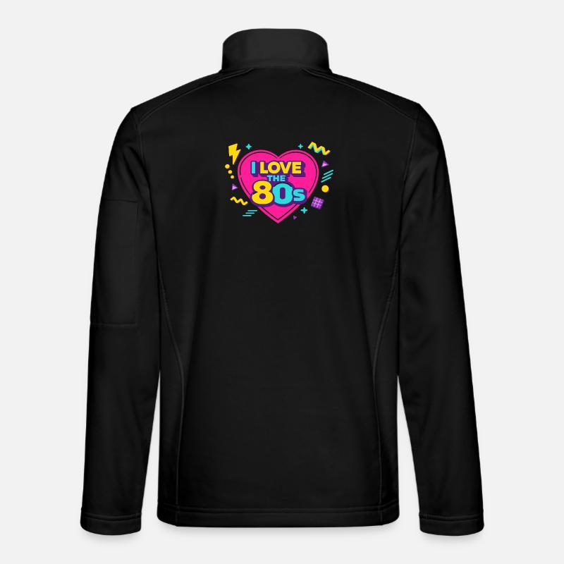 80er Retro Herz Neon Design - Unisex Softshelljacke - Schwarz