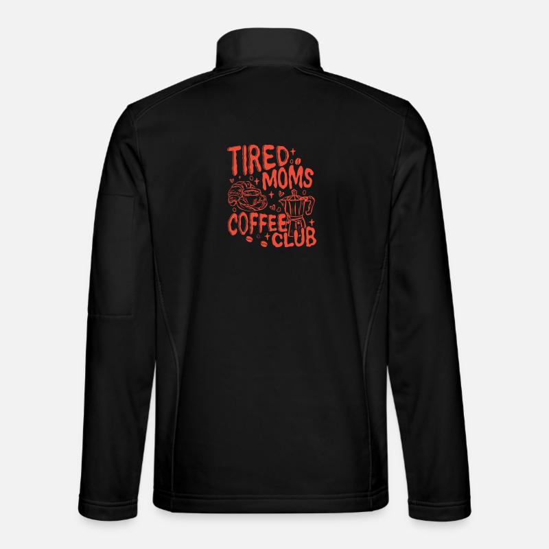 Tired_Moms_Coffee_Funny_Retro_Coffee_Lover_Grap - Unisex Softshelljacke - Schwarz