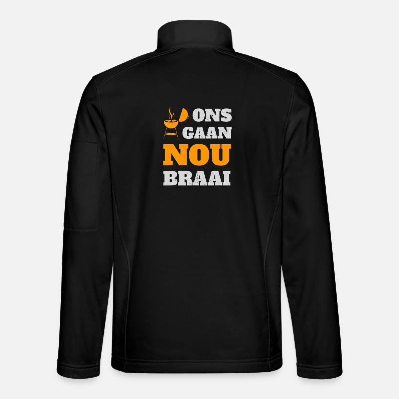 Ons Gaan Nou Braai Grill Tee - Unisex Softshell Jacket - black