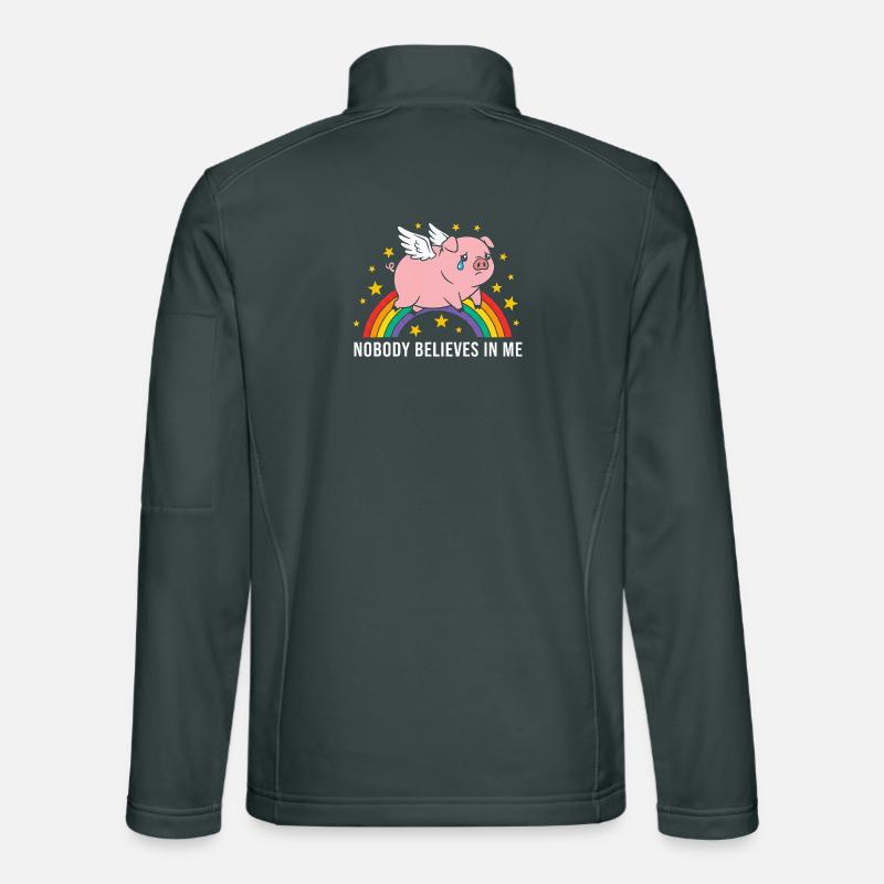 Sad pig on rainbow Unisex Softshell Jacket