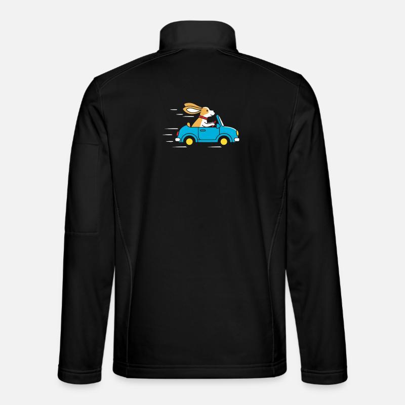 Lapin dans une cabriolet : Bonne conduite - Veste en tissu softshell Unisexe - noir