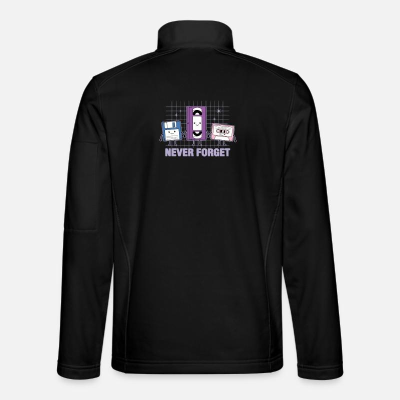 Never Forget Retro VHS Floppy Cassette Nostalgia Unisex Softshell Jacket