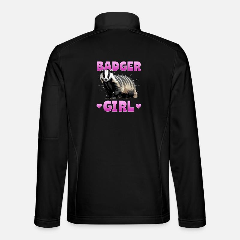 Funny Animal Badger - Unisex Softshelljacke - Schwarz
