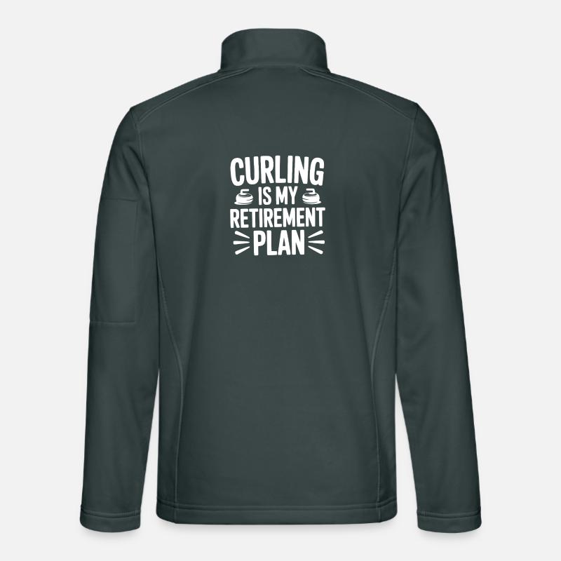 Le curling est mon plan de retraite Veste en tissu softshell Unisexe