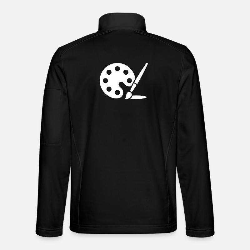 Malerei, Farbpalette, Pinsel, Kunst Symbol - Unisex Softshelljacke - Schwarz